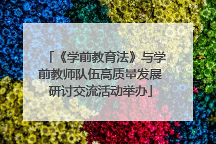 《学前教育法》与学前教师队伍高质量发展研讨交流活动举办