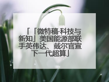 「微特稿·科技与新知」美国能源部联手英伟达、戴尔官宣下一代超算