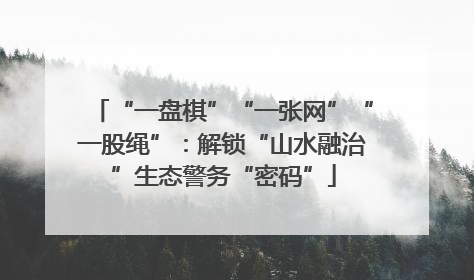 “一盘棋”“一张网”“一股绳”：解锁“山水融治”生态警务“密码”