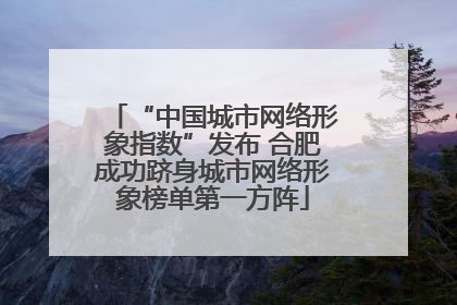 “中国城市网络形象指数”发布 合肥成功跻身城市网络形象榜单第一方阵