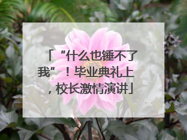 “什么也锤不了我”！毕业典礼上，校长激情演讲
