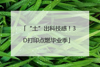 “土”出科技感！3D打印点燃毕业季