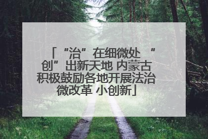 “治”在细微处 “创”出新天地 内蒙古积极鼓励各地开展法治微改革 小创新