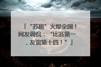 “苏超”火爆全国！网友调侃：“比赛第一，友谊第十四！”