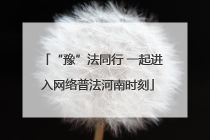 “豫”法同行 一起进入网络普法河南时刻