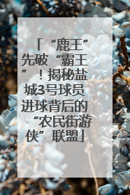 “鹿王”先破“霸王”！揭秘盐城3号球员进球背后的“农民街游侠”联盟
