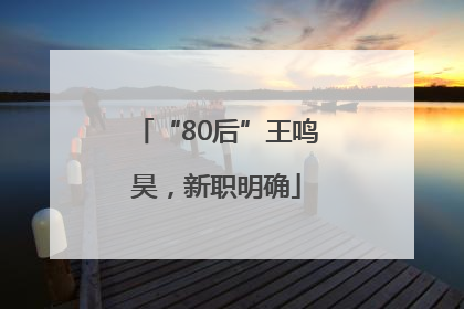 “80后”王鸣昊，新职明确