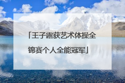 王子露获艺术体操全锦赛个人全能冠军