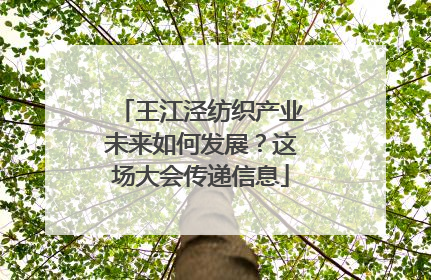 王江泾纺织产业未来如何发展？这场大会传递信息