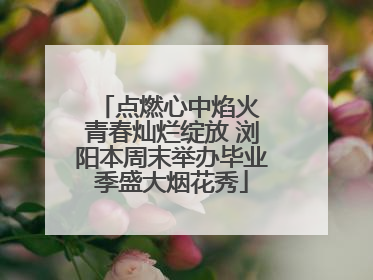 点燃心中焰火 青春灿烂绽放 浏阳本周末举办毕业季盛大烟花秀