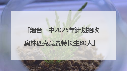 烟台二中2025年计划招收奥林匹克竞赛特长生80人