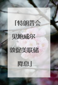 特朗普会见鲍威尔 敦促美联储降息