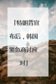特朗普宣布后，韩国紧急商讨应对