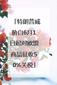 特朗普威胁自6月1日起对欧盟商品征收50%关税