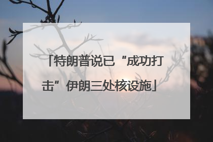 特朗普说已“成功打击”伊朗三处核设施
