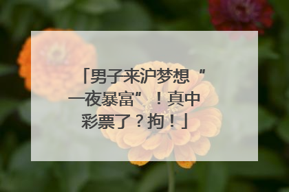 男子来沪梦想“一夜暴富”！真中彩票了？拘！