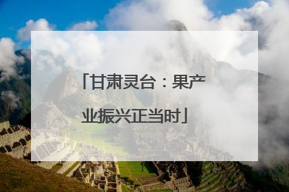 甘肃灵台：果产业振兴正当时