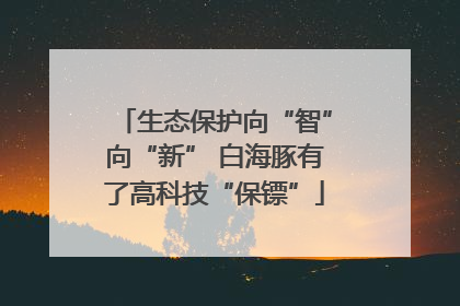 生态保护向“智”向“新” 白海豚有了高科技“保镖”