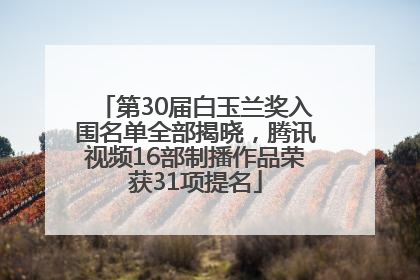 第30届白玉兰奖入围名单全部揭晓，腾讯视频16部制播作品荣获31项提名