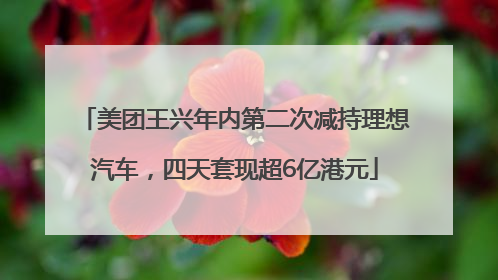 美团王兴年内第二次减持理想汽车，四天套现超6亿港元