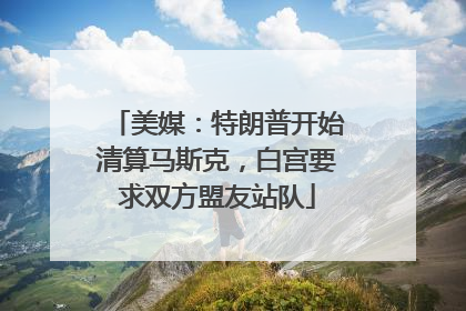 美媒：特朗普开始清算马斯克，白宫要求双方盟友站队