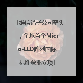 维信诺子公司牵头，全球首个Micro-LED阵列国际标准获批立项