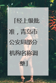 经上级批准，青岛市公安局部分机构名称调整