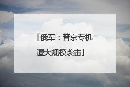 俄军：普京专机遭大规模袭击