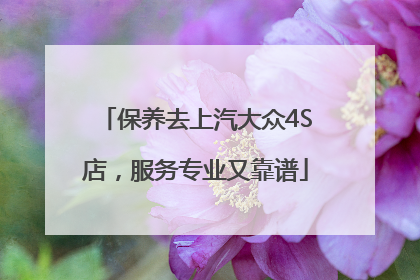 保养去上汽大众4S店，服务专业又靠谱