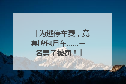 为逃停车费，竟套牌包月车……三名男子被罚！