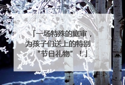 一场特殊的庭审，为孩子们送上的特别“节日礼物”！
