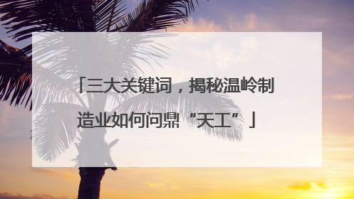 三大关键词，揭秘温岭制造业如何问鼎“天工”
