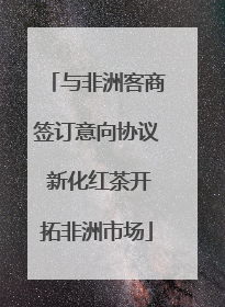 与非洲客商签订意向协议 新化红茶开拓非洲市场