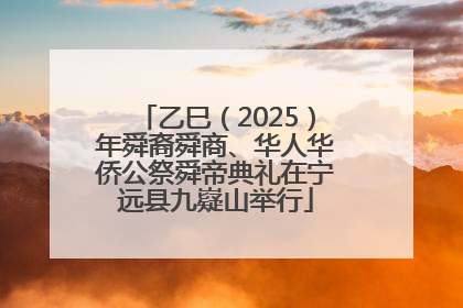乙巳（2025）年舜裔舜商、华人华侨公祭舜帝典礼在宁远县九嶷山举行