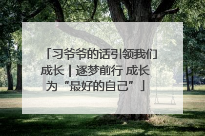 习爷爷的话引领我们成长｜逐梦前行 成长为“最好的自己”