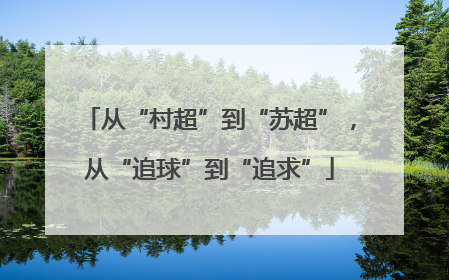 从“村超”到“苏超”，从“追球”到“追求”