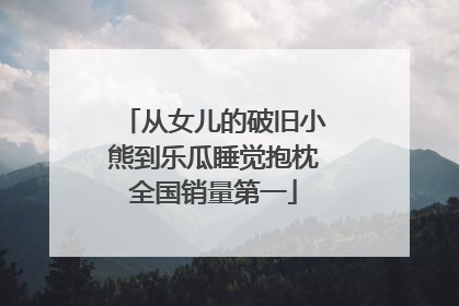 从女儿的破旧小熊到乐瓜睡觉抱枕全国销量第一