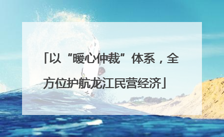 以“暖心仲裁”体系，全方位护航龙江民营经济