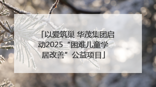 以爱筑巢 华茂集团启动2025“困难儿童学居改善”公益项目