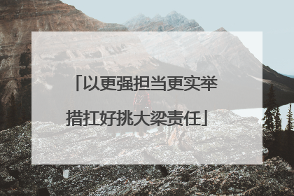 以更强担当更实举措扛好挑大梁责任