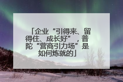 企业“引得来、留得住、成长好”，普陀“营商引力场”是如何炼就的