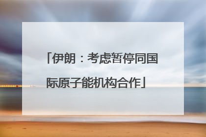 伊朗：考虑暂停同国际原子能机构合作