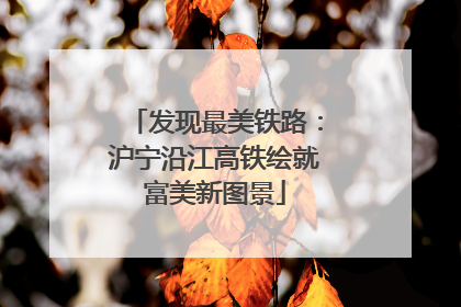 发现最美铁路：沪宁沿江高铁绘就富美新图景