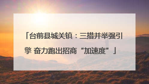台前县城关镇：三措并举强引擎 奋力跑出招商“加速度”