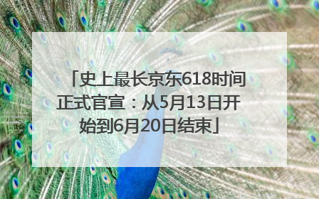 史上最长京东618时间正式官宣：从5月13日开始到6月20日结束