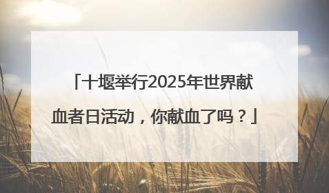 十堰举行2025年世界献血者日活动，你献血了吗？