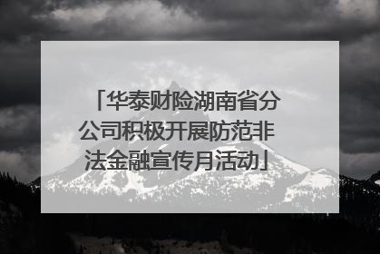 华泰财险湖南省分公司积极开展防范非法金融宣传月活动