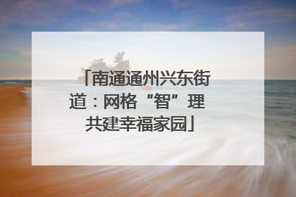 南通通州兴东街道：网格“智”理 共建幸福家园