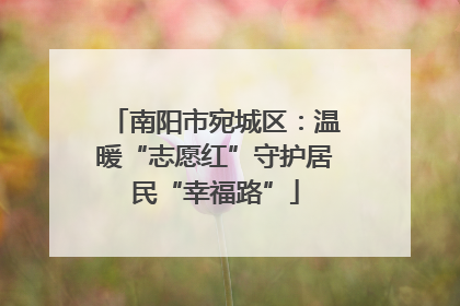 南阳市宛城区：温暖“志愿红”守护居民“幸福路”