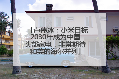 卢伟冰：小米目标2030年成为中国头部家电，非常期待和美的海尔并列